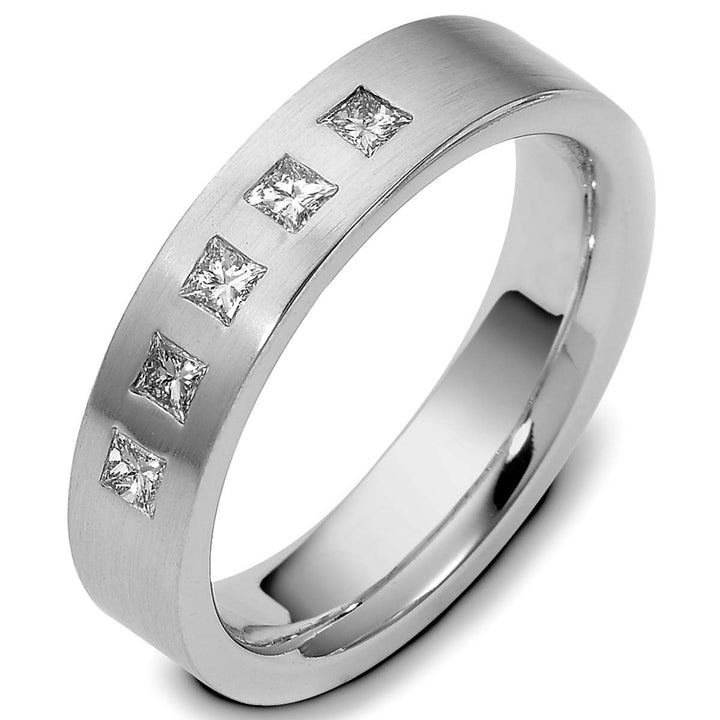 Modern Flush Set Diamond Men's Wedding Band - 1658