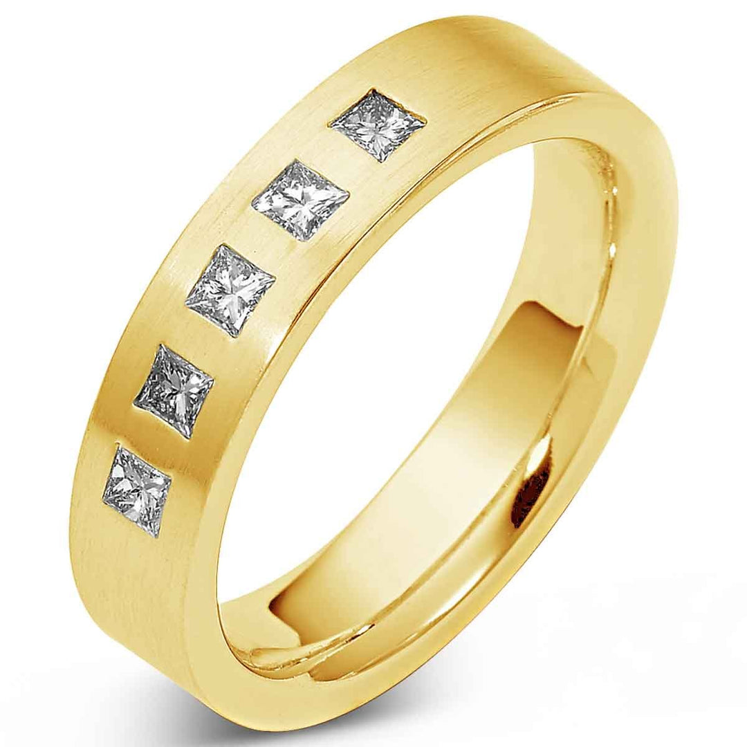 Modern Flush Set Diamond Men's Wedding Band - 1658