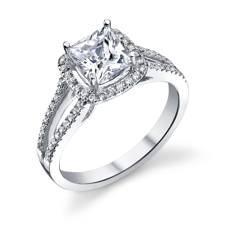 Split Shank Diamond Engagement Ring with Halo - CR1185