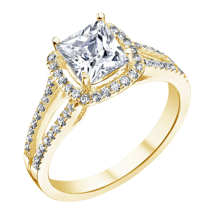 Split Shank Diamond Engagement Ring with Halo - CR1185