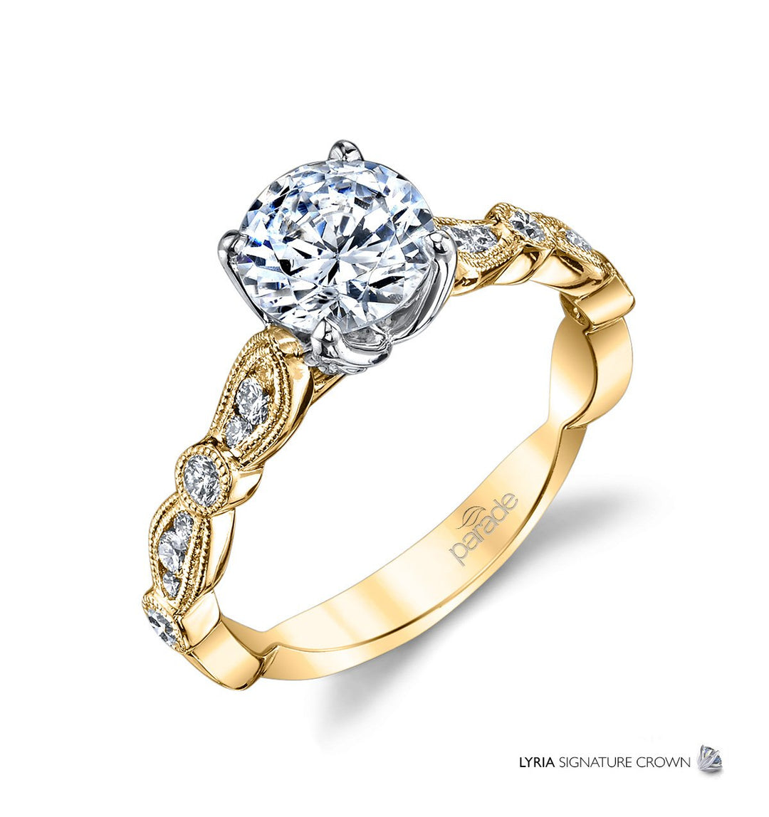 Parade Design Lyria Signature Crown Vintage Inspired Diamond Ring - R3737/R1