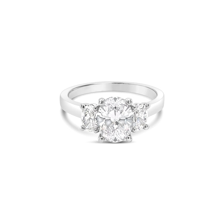 Three Stone Diamond Engagement Ring - YJC1351R-OV