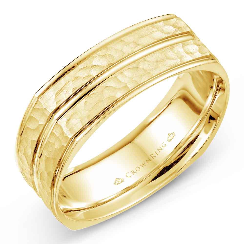 Men's Modern Gold Wedding Band  - WB-7911