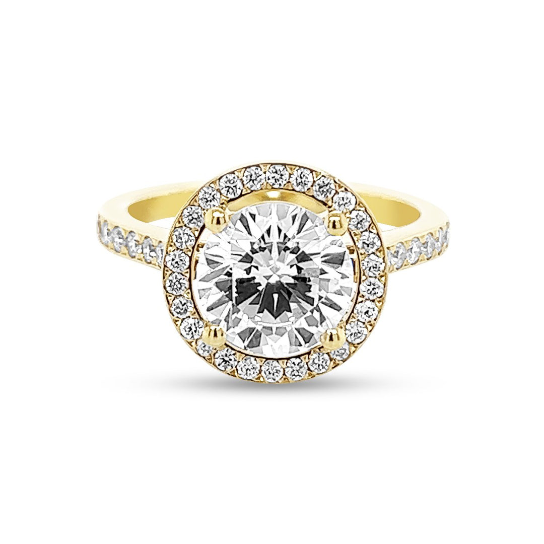 Round Halo Pave Diamond Engagement Ring - CR4661