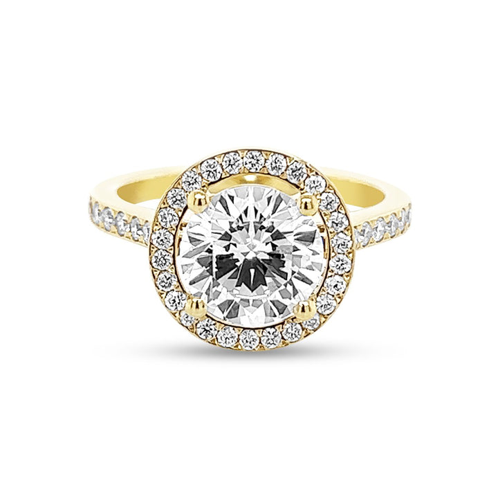 Round Halo Pave Diamond Engagement Ring - CR4661