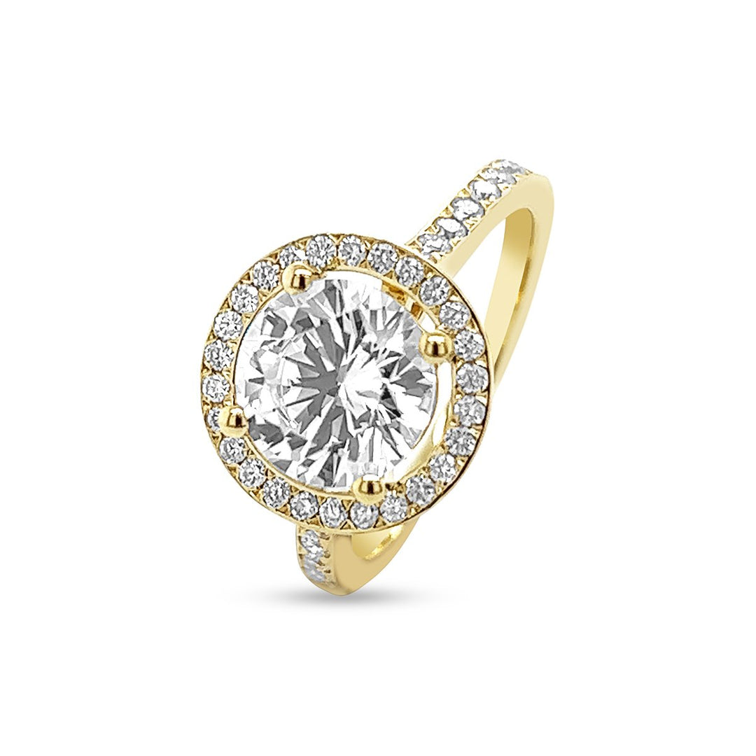 Round Halo Pave Diamond Engagement Ring - CR4661