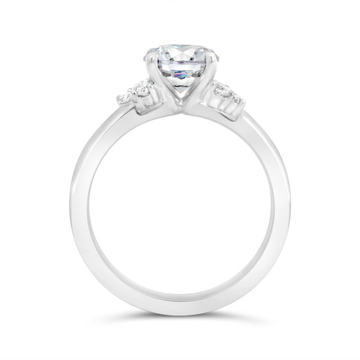 Cluster Side-Stone Diamond Engagement Ring - YJC5507R