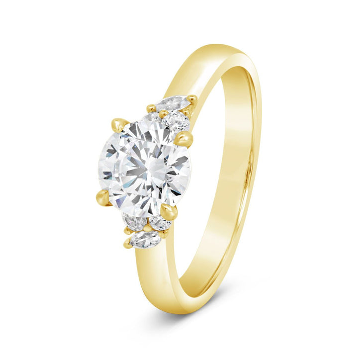 Cluster Side-Stone Diamond Engagement Ring - YJC5507R