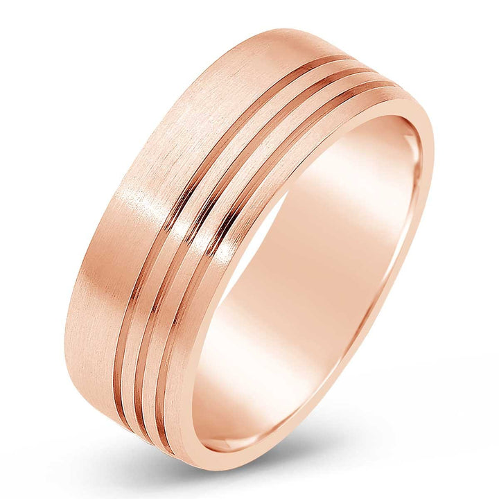 Dora Collection Carved Gold Men's Wedding Band - 2015