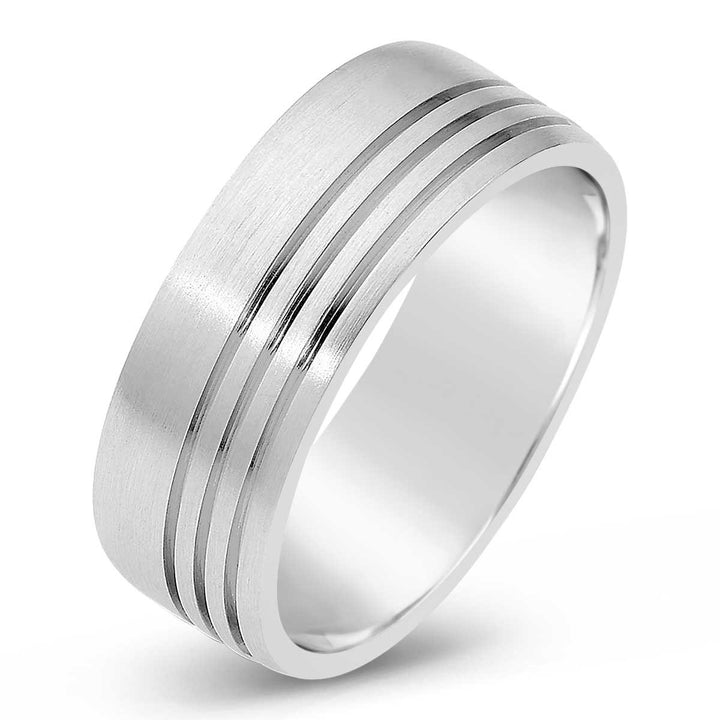 Dora Collection Carved Gold Men's Wedding Band - 2015