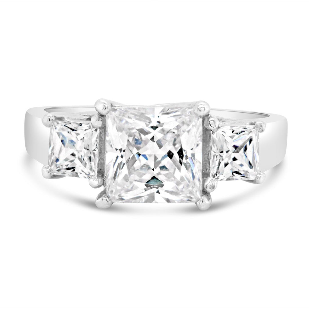 Princess Cut Three Stone Diamond Engagement Ring - ENR2408