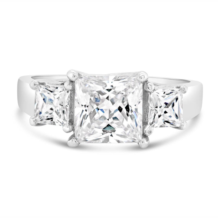 Princess Cut Three Stone Diamond Engagement Ring - ENR2408