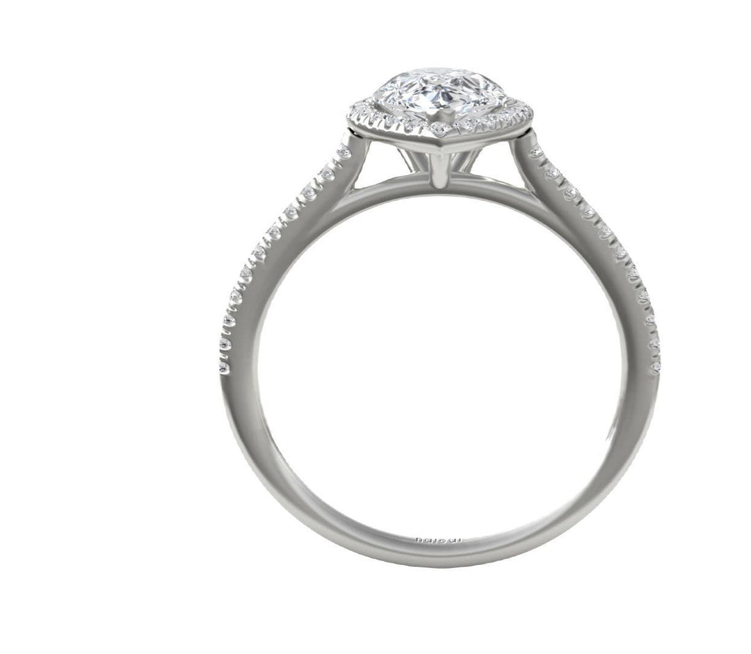 NaLEDI Pear shaped Halo Diamond Engagement Ring - N0038-PS