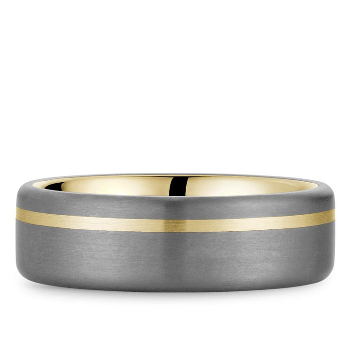 Gold-Tantalum Men's Wedding Band 7mm Wide - RYL-202YT7