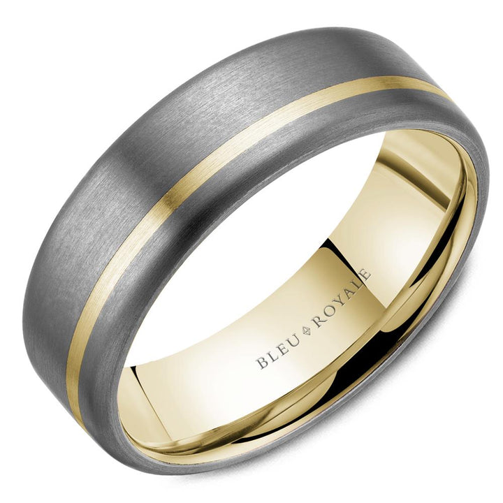 Gold-Tantalum Men's Wedding Band 7mm Wide - RYL-202YT7