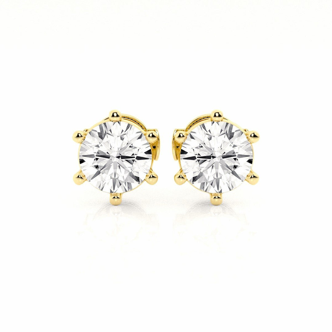 18K Yellow Gold Round DIAMOND STUDS - ER3755