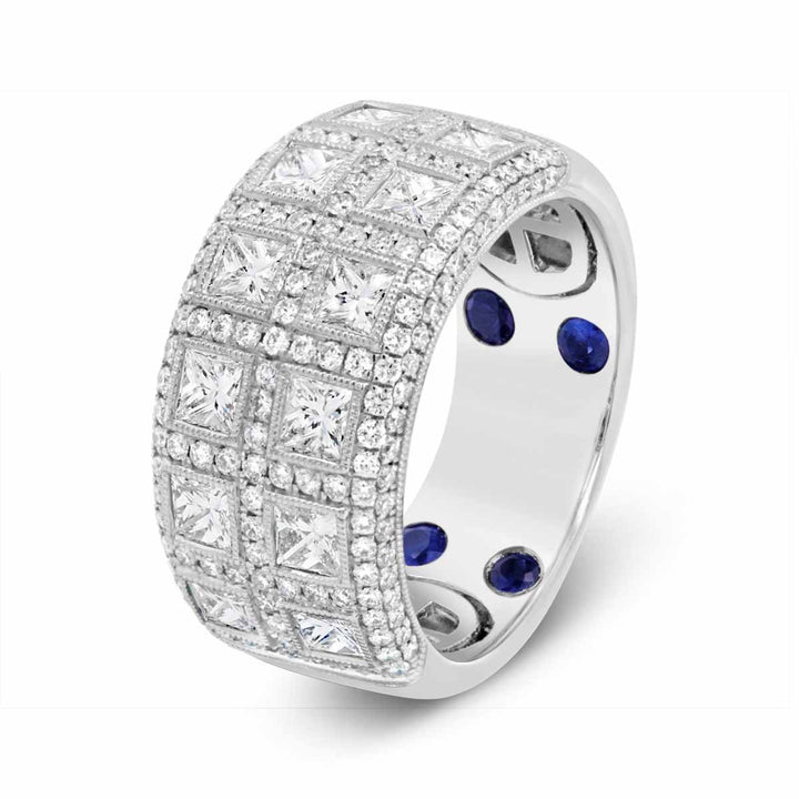 Princess & Round Cut Wide Diamond Band - YJS6979R-B