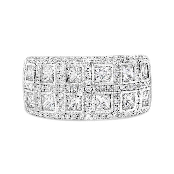 Princess & Round Cut Wide Diamond Band - YJS6979R-B