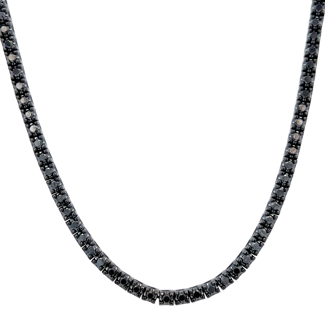 Black Diamonds Necklace with Black Rhodium Plating - AN0692