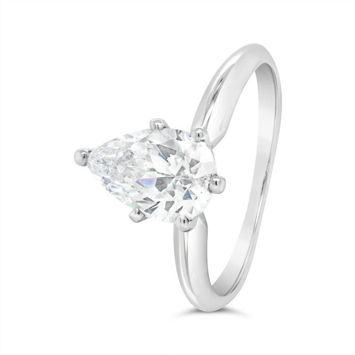 Siz Prong Pear Shape Diamond engagement Ring - 140408L