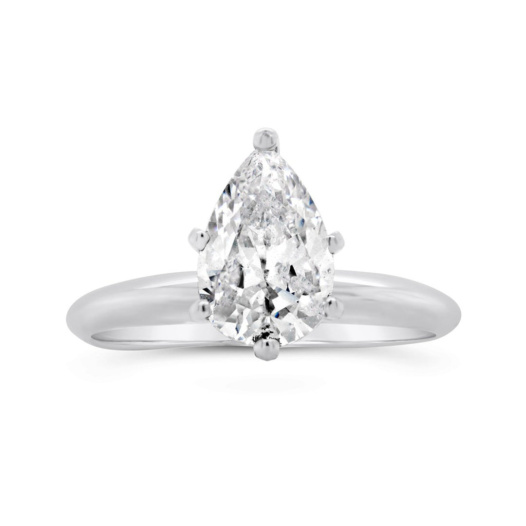 Siz Prong Pear Shape Diamond engagement Ring - 140408L