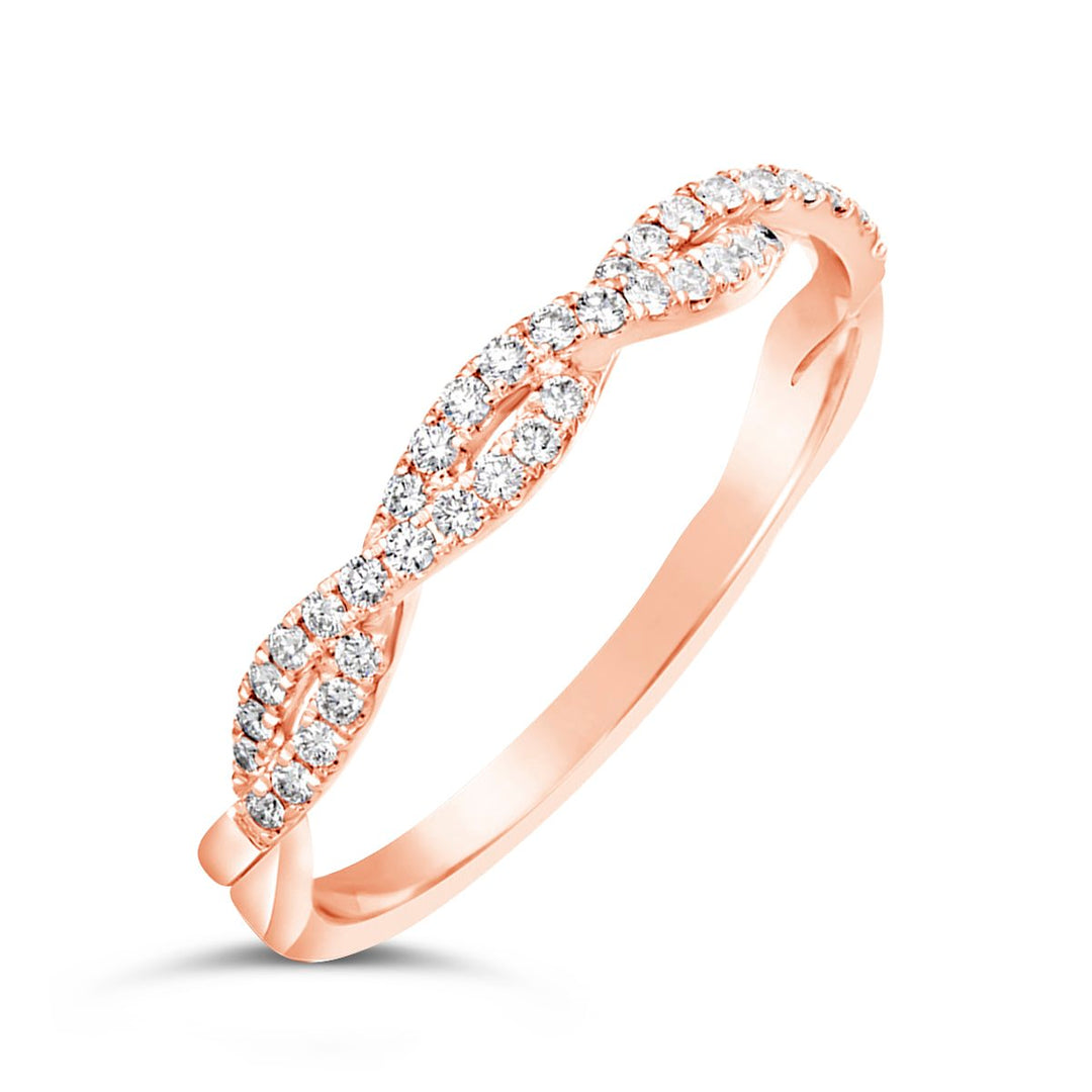 Diamond Cross Over Wedding Band  - YJA7545R-B