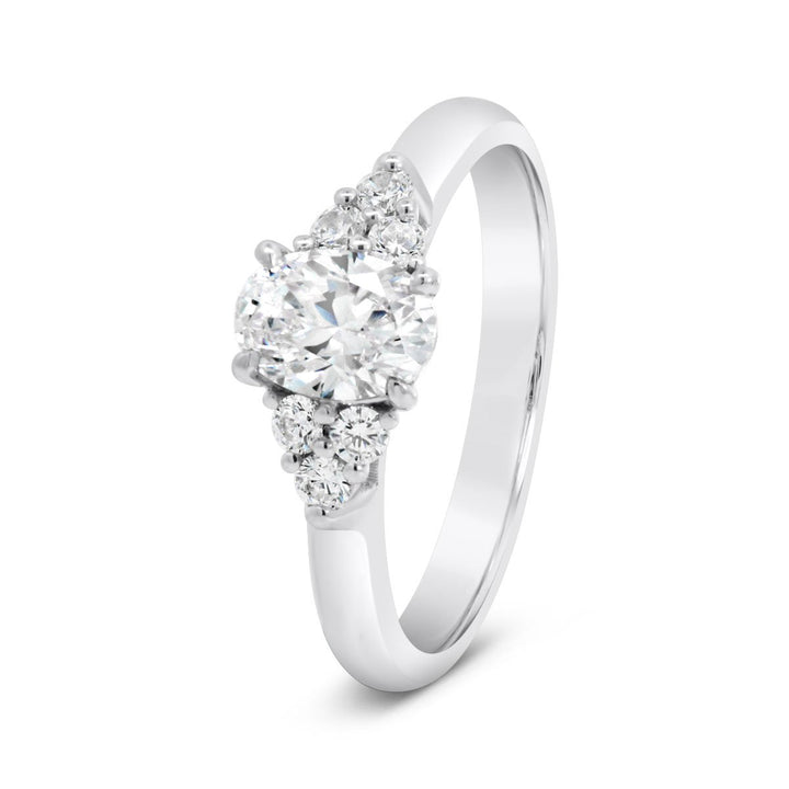 Cluster Side-Stone Diamond Engagement Ring - YJC5506R