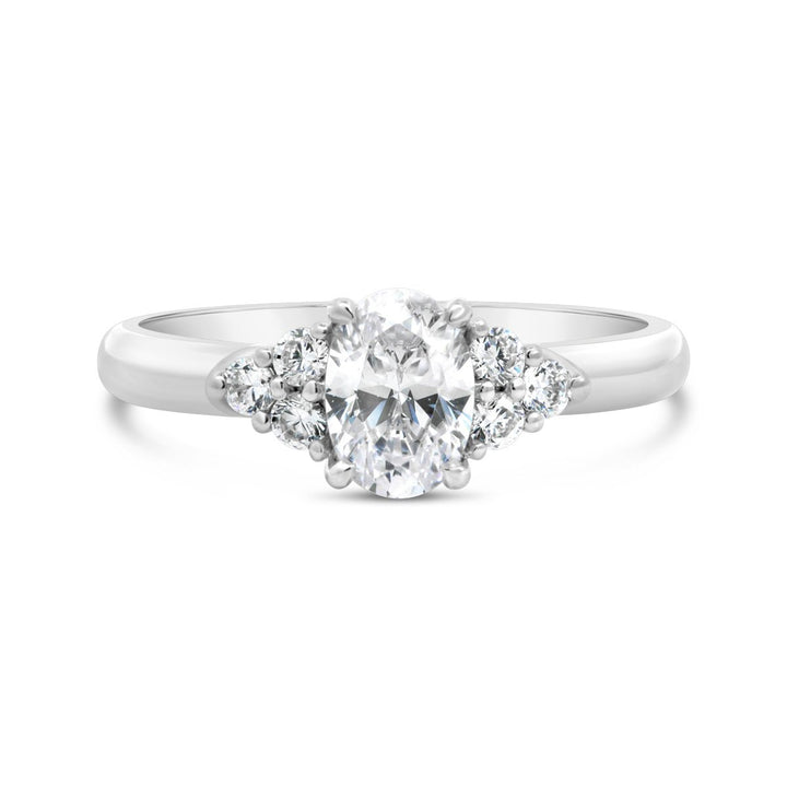 Cluster Side-Stone Diamond Engagement Ring - YJC5506R