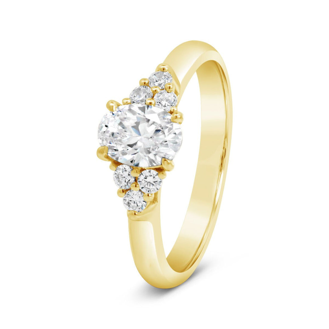 Cluster Side-Stone Diamond Engagement Ring - YJC5506R