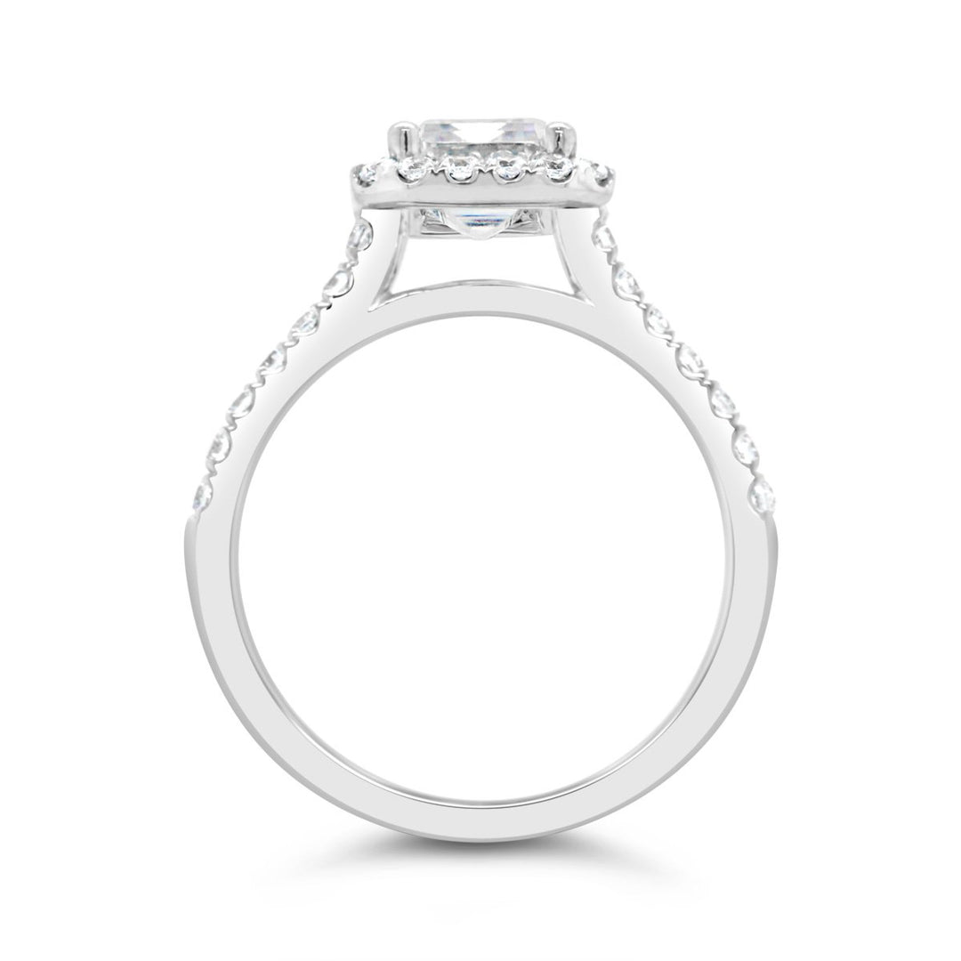 Emerald Cut Halo Diamond Engagement Ring - YJM6424R