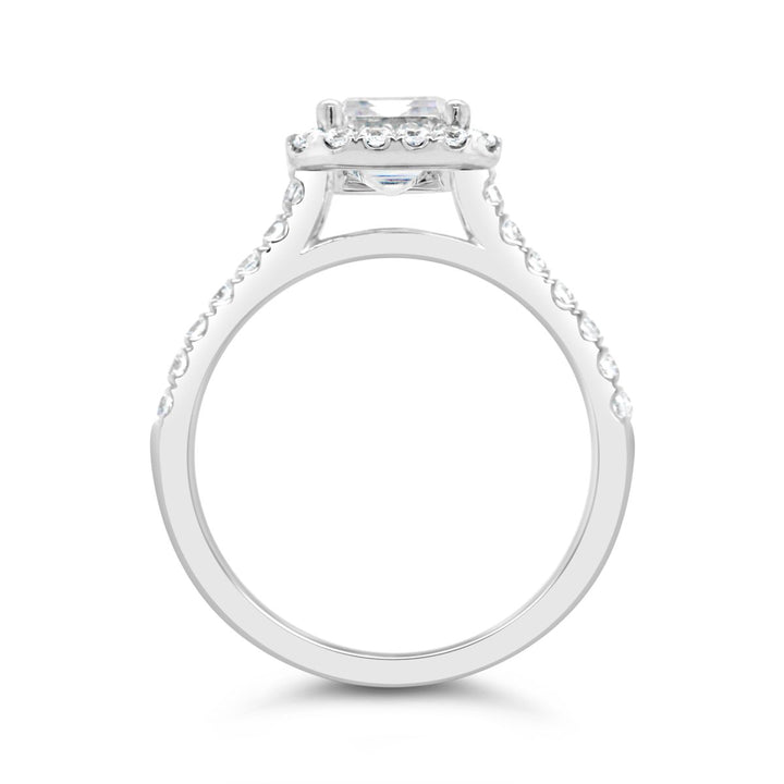 Emerald Cut Halo Diamond Engagement Ring - YJM6424R