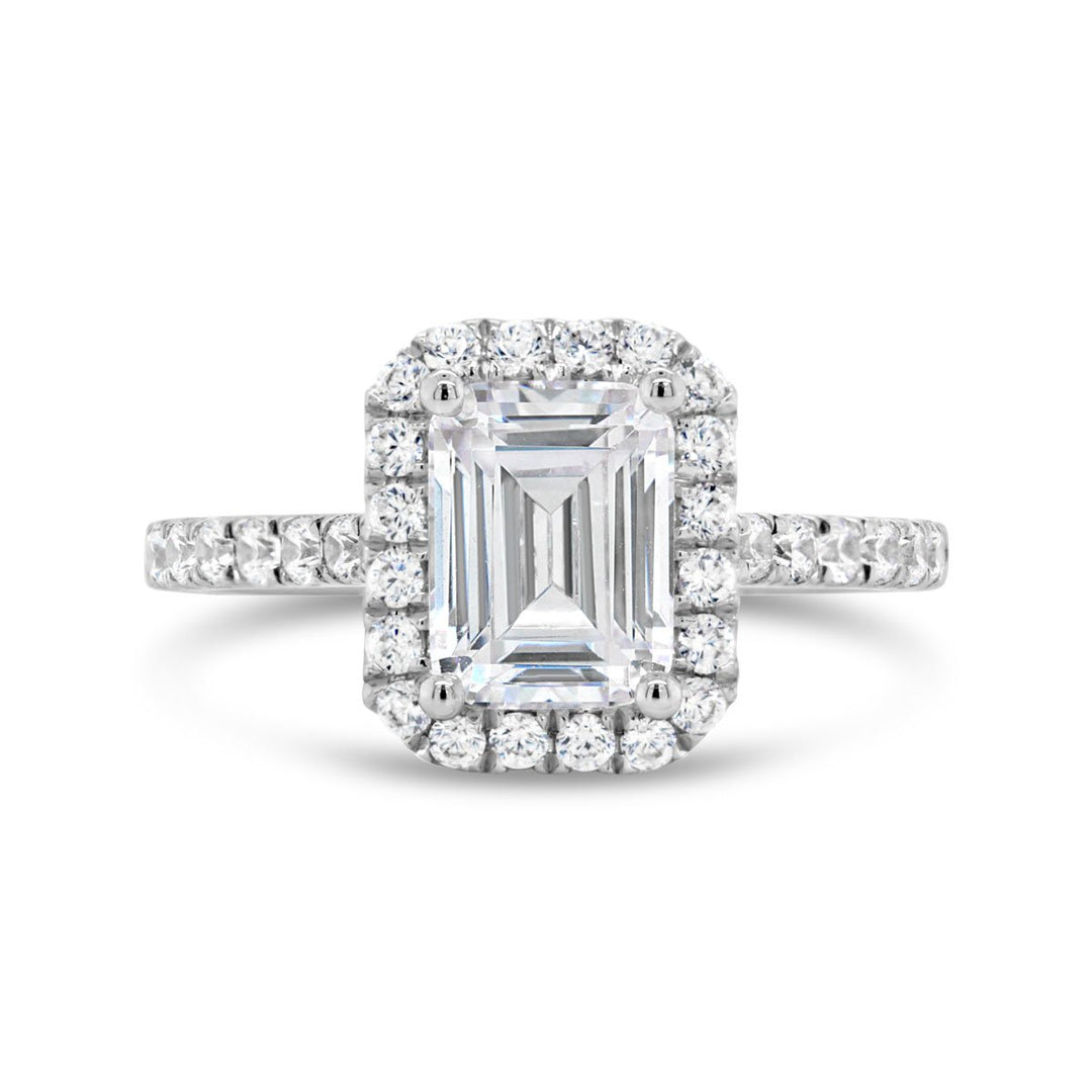 Emerald Cut Halo Diamond Engagement Ring - YJM6424R