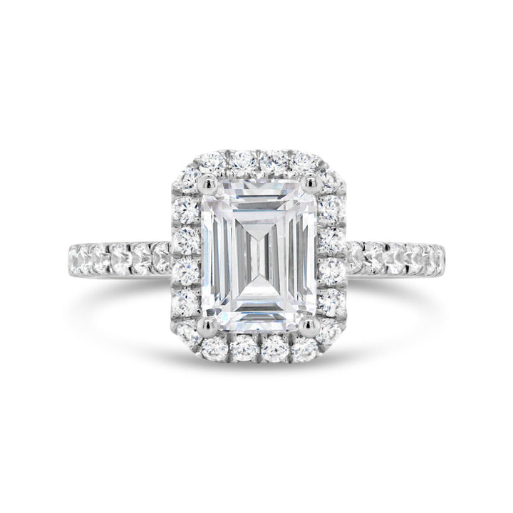 Emerald Cut Halo Diamond Engagement Ring - YJM6424R