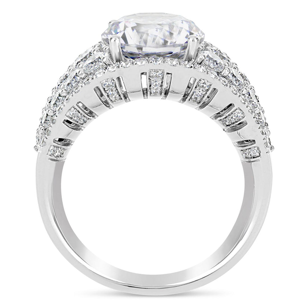 Wide Band Diamond Engagement Ring - YJA1873R