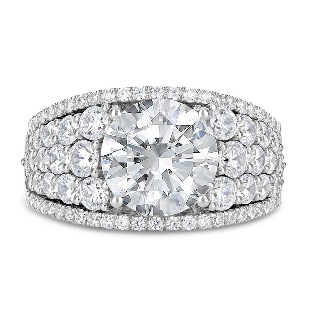 Wide Band Diamond Engagement Ring - YJA1873R