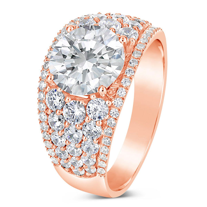 Wide Band Diamond Engagement Ring - YJA1873R