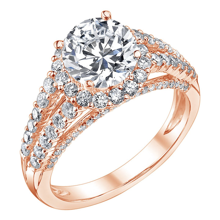 Split Shank Halo Diamond Engagement Ring - YJM0947R