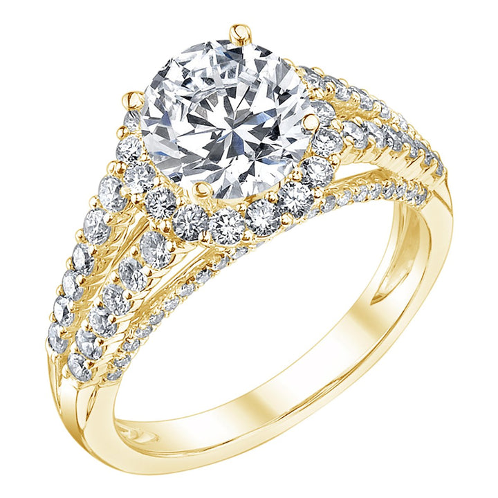 Split Shank Halo Diamond Engagement Ring - YJM0947R