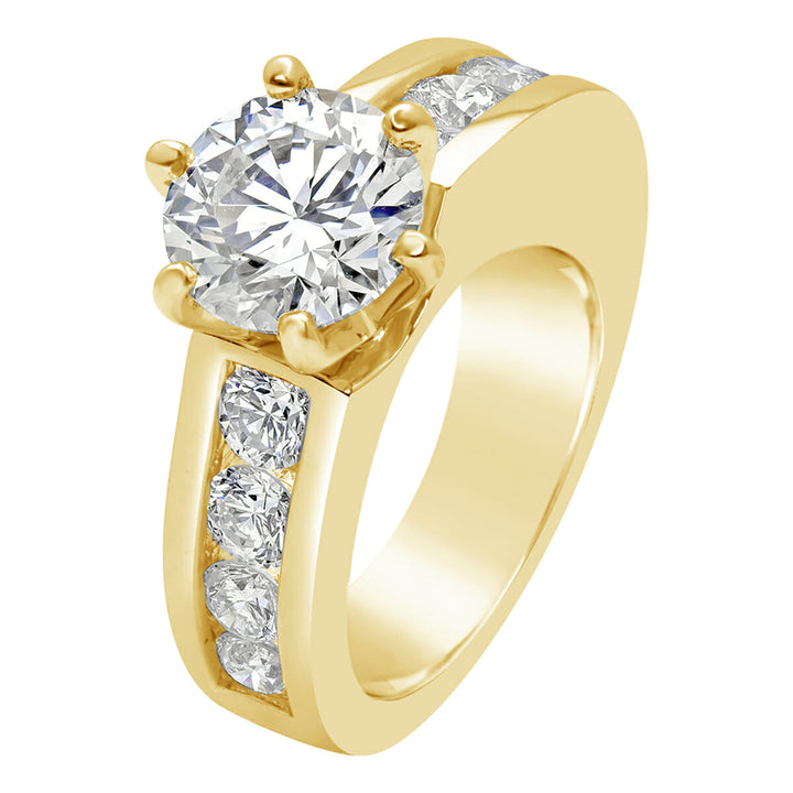 Diamond Engagment Ring with wide Channel Set Band – The Diamond Guys Collection