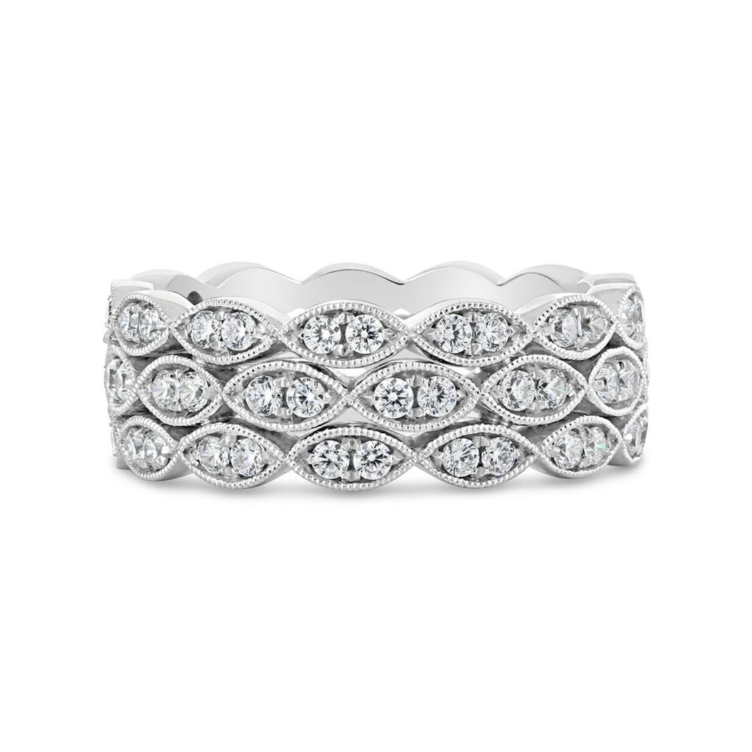 Vintage Inspired Wide Diamond Band