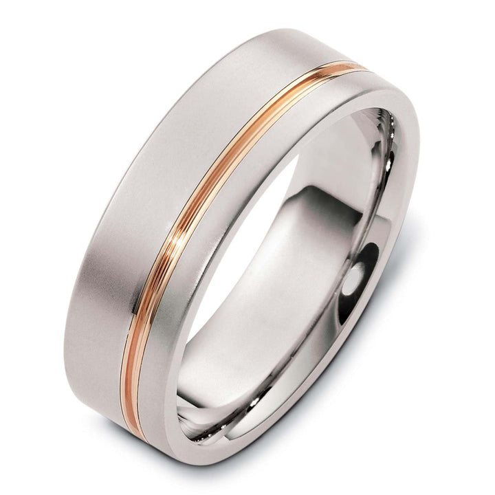 Men's Two Tone Gold Wedding Band - 2575