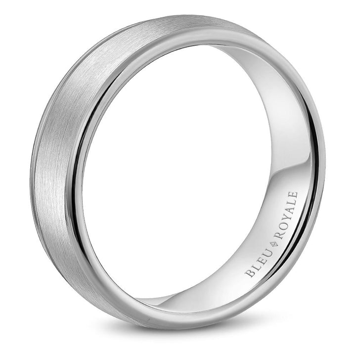 Men's Wedding Band with Sandpaper Center & High Polish Edges - RYL-039Y45