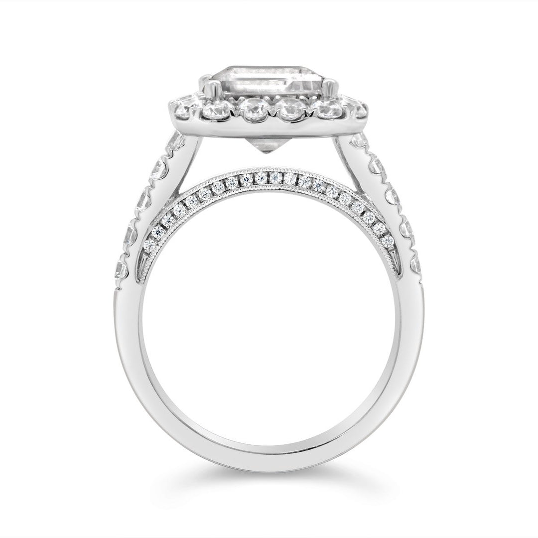 Emerald Cut Halo Diamond Engagement Ring - YJC3495R