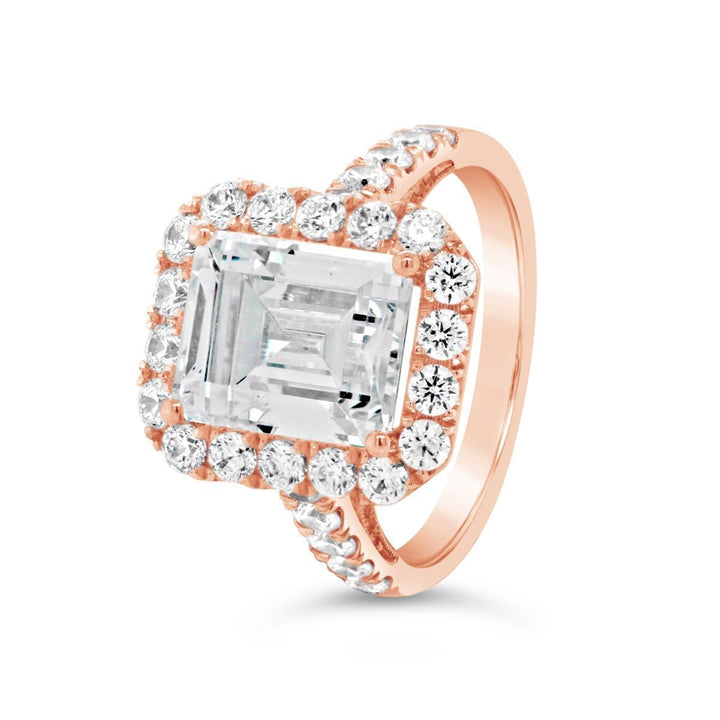 Emerald Cut Halo Diamond Engagement Ring - YJC3495R