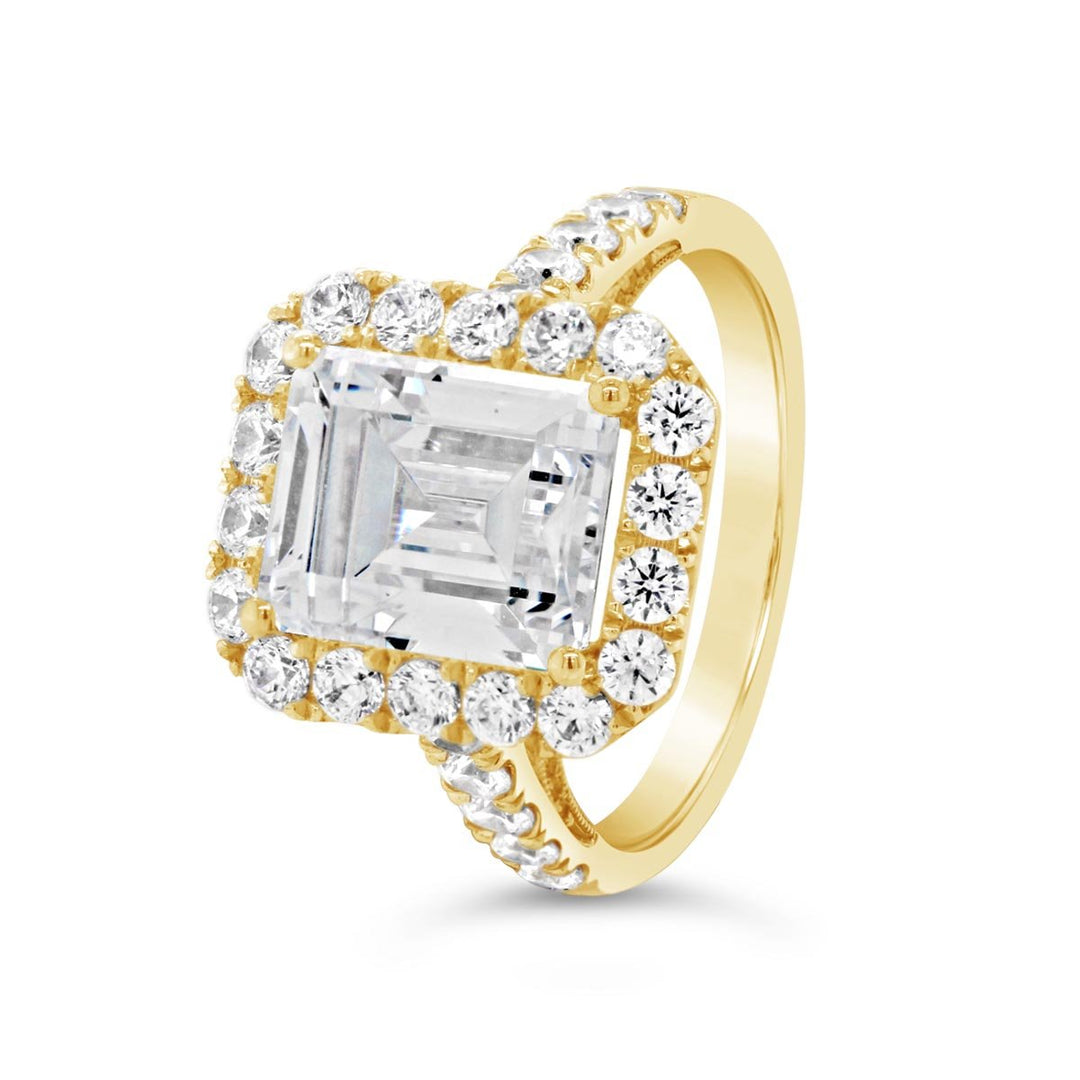 Emerald Cut Halo Diamond Engagement Ring - YJC3495R