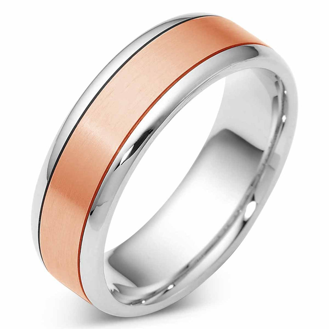 Men's Two Tone Gold Wedding Band - 1645