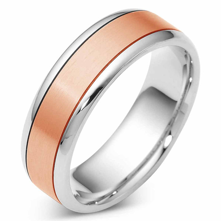 Men's Two Tone Gold Wedding Band - 1645