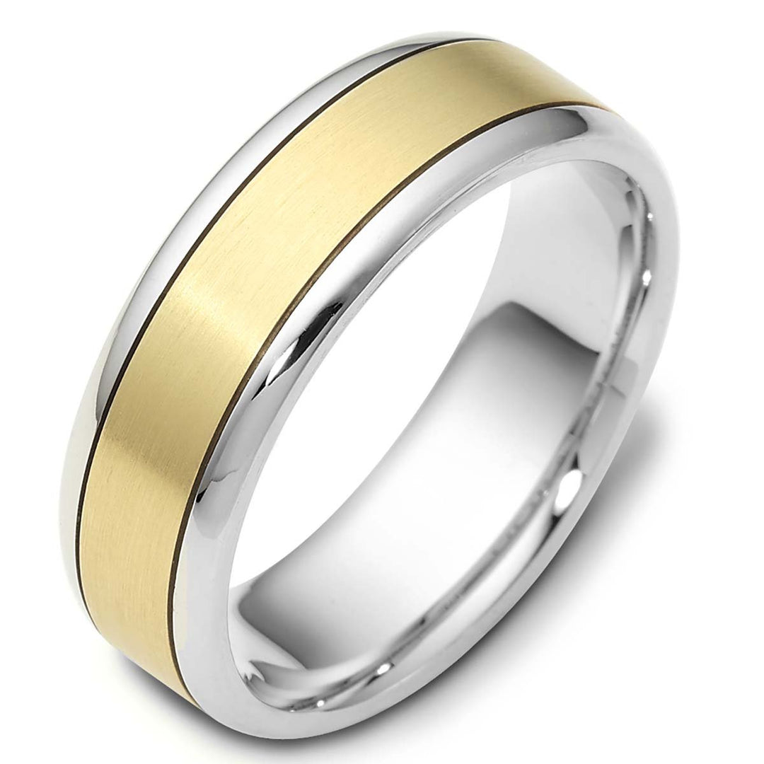 Men's Two Tone Gold Wedding Band - 1645