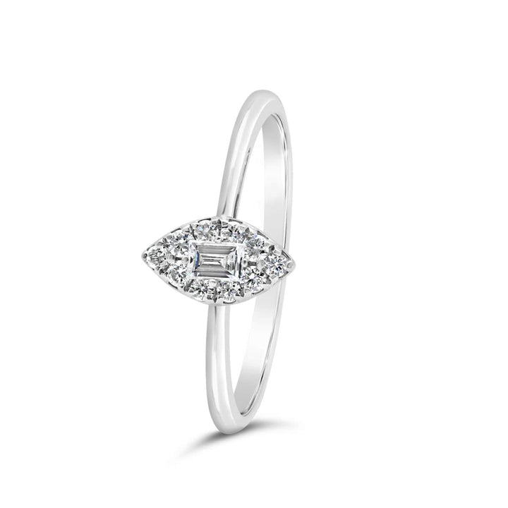 18K White Gold Diamond Promise Ring - GSR0495