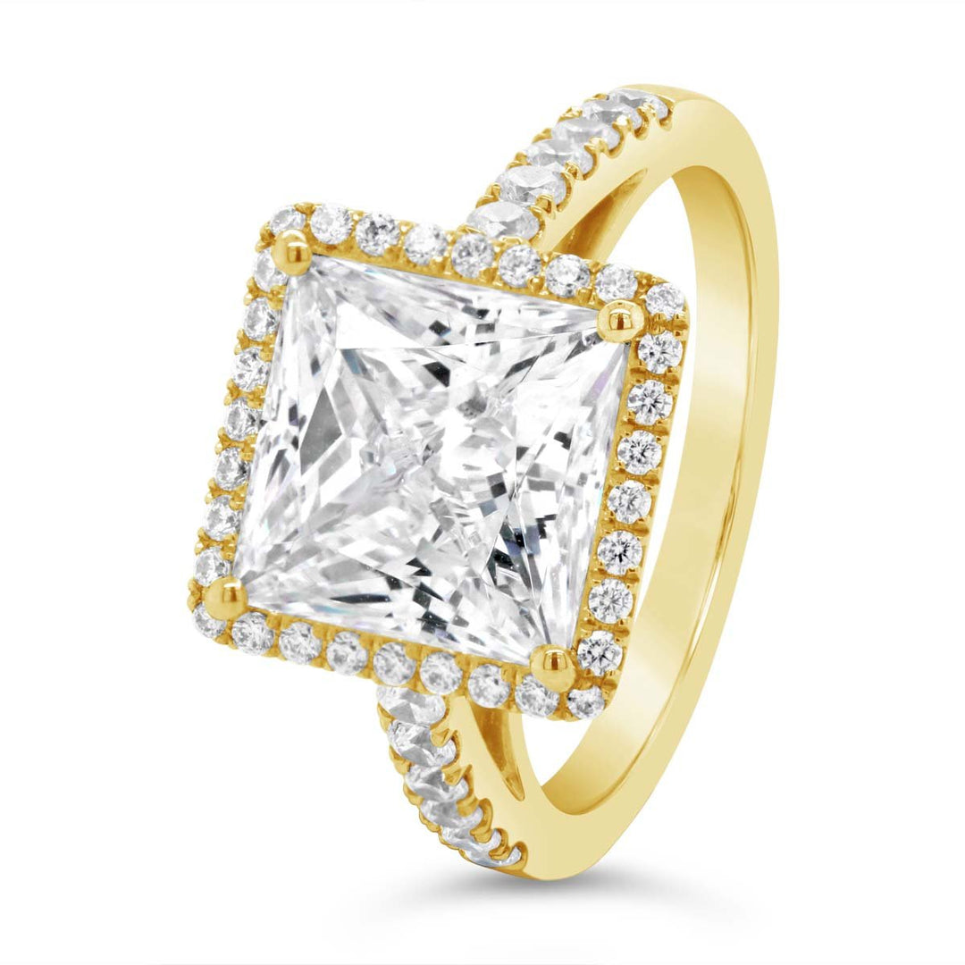 Princess Cut Diamond Halo Engagement Ring - YJC3493R